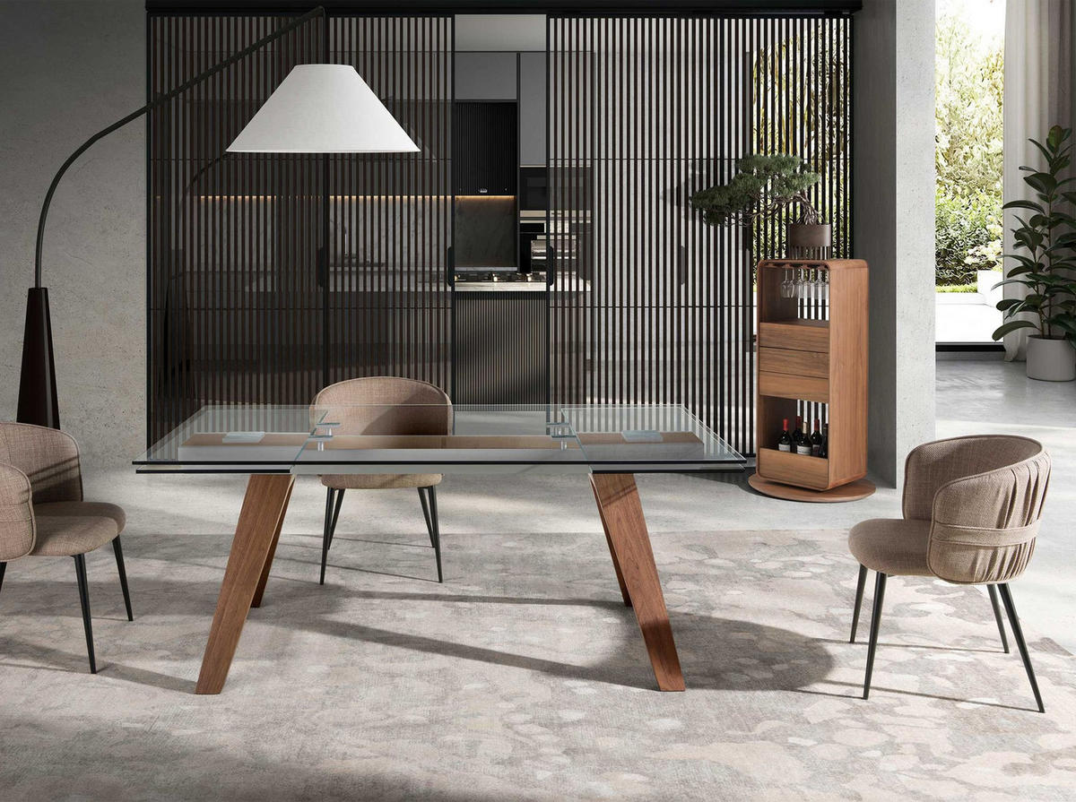 DREHBARER Barschrank aus Nussbaum 43/40/128 cm - Walnussfarben, Holz (43/128/40cm) - ANGEL CERDA