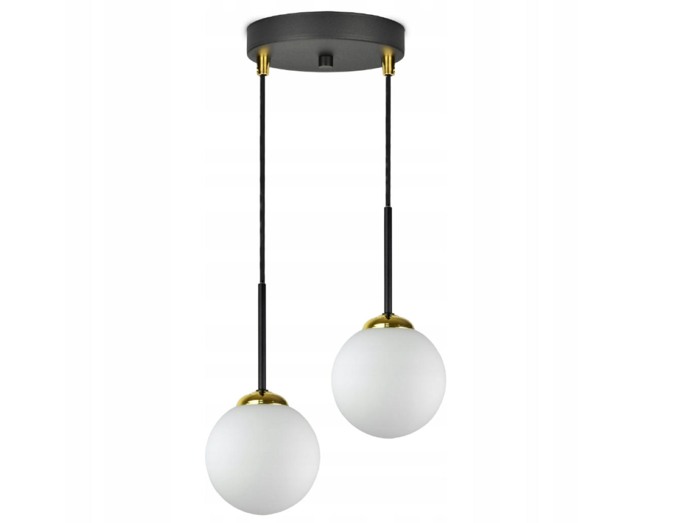 PENDELLEUCHTE Milano Glas - Goldfarben/Schwarz, Glas/Metall (30/30/90cm) - kiki design