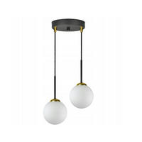 PENDELLEUCHTE Milano Glas - Goldfarben/Schwarz, Glas/Metall (30/30/90cm) - kiki design