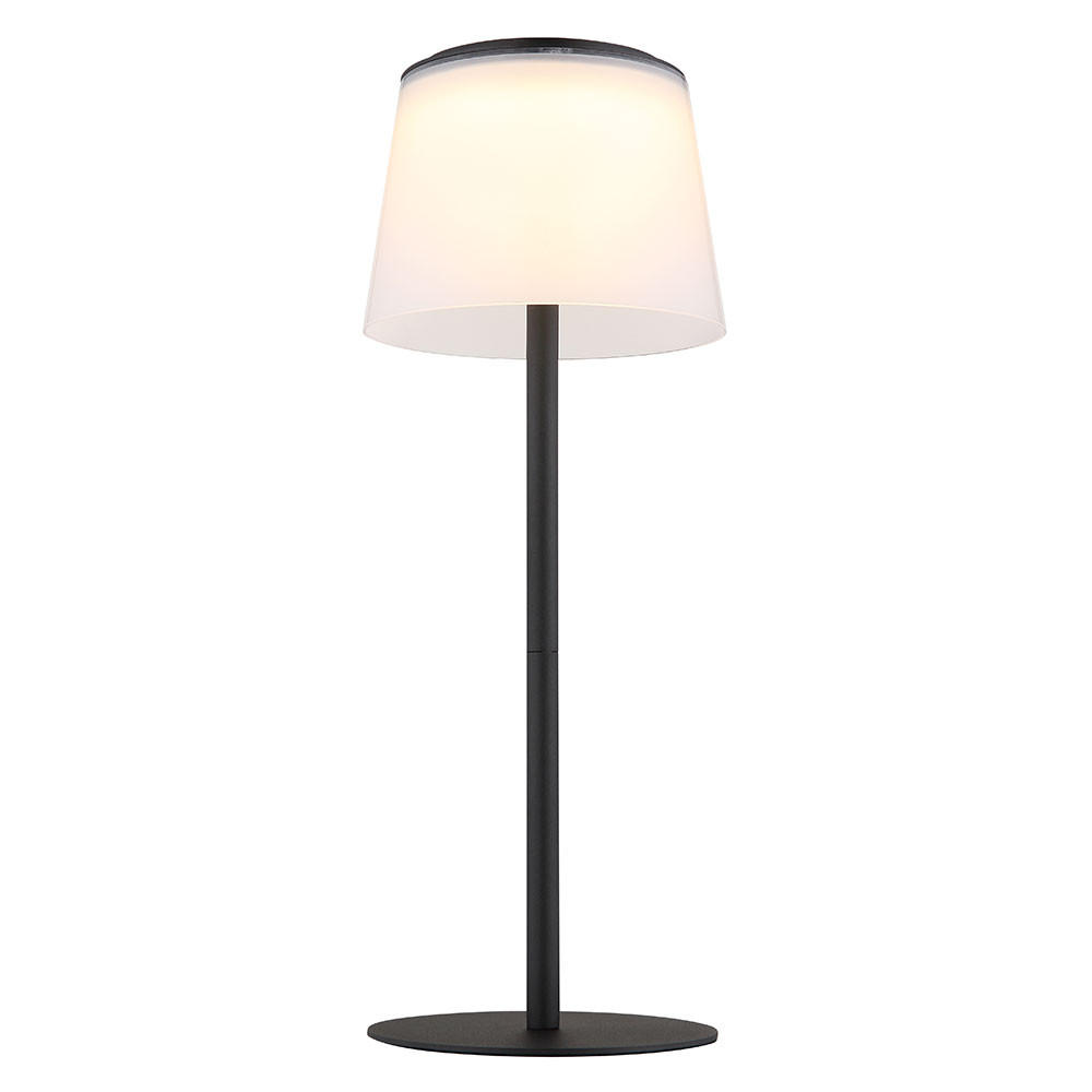LED TISCHLEUCHTE satiniert Weiß - Schwarz, Metall (13/13/34cm) - Globo Lighting