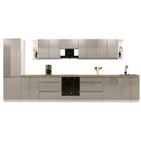 KÜCHENZEILE 460 cm - Aspen KA9-M460 - in Grau/Hochglanz - Grau, Holz (460/212/58cm)