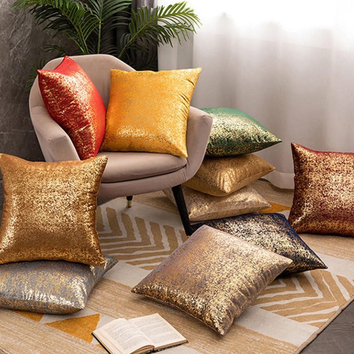 KISSENHÜLLE Velvety 45/45 cm，2er-Set - Hellgelb, Textil (45/45cm) - Kaket