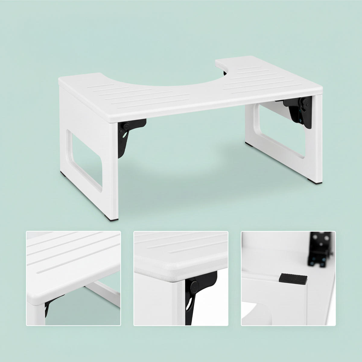 TOILETTENHOCKER - Weiß, Holz/Kunststoff (43/18/27.5cm) - Relaxdays