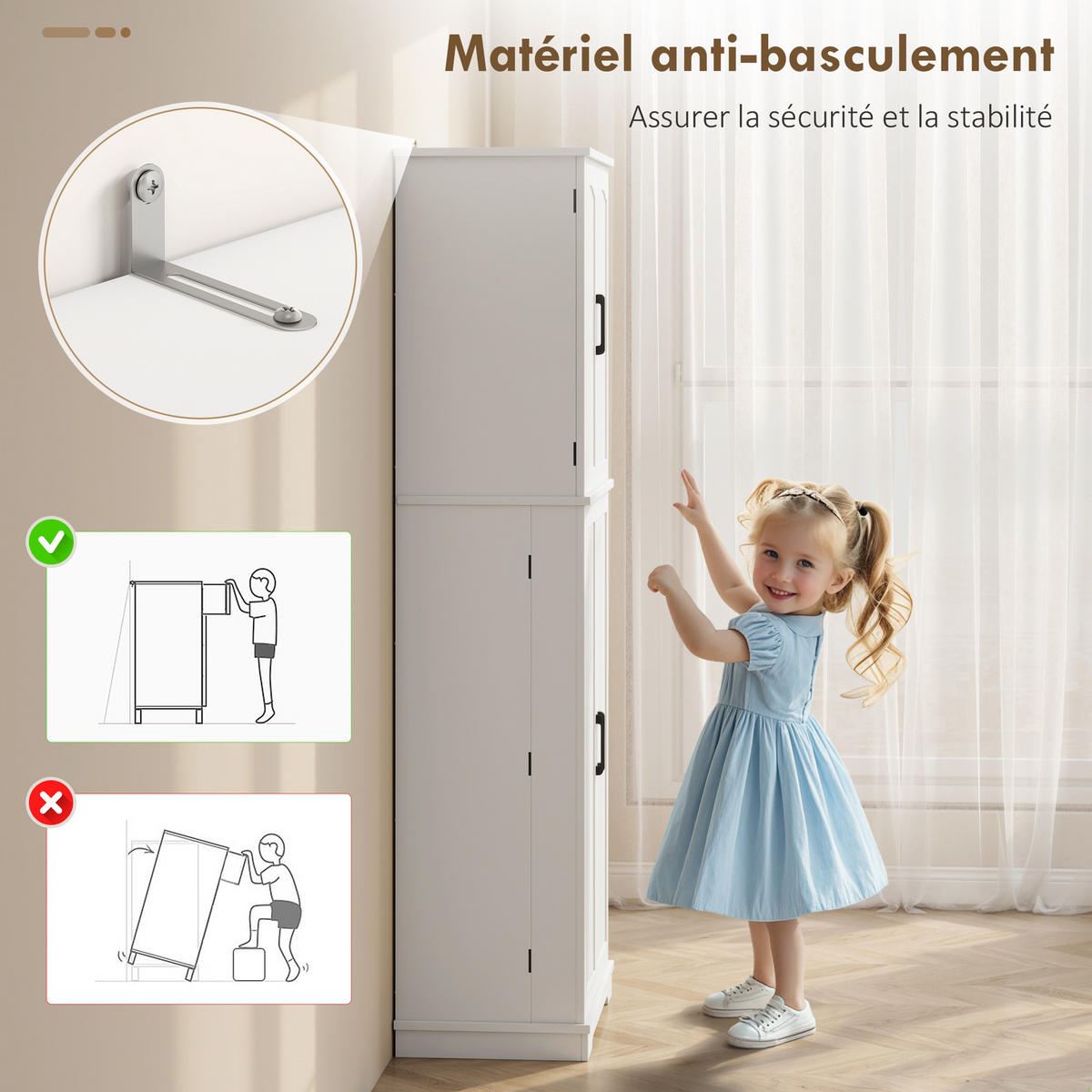 MEHRZWECKSCHRANK DE-11276 4 Türen, 10 Fächer Weiß - Weiß, Holzwerkstoff (35/162/60cm) - ComfortXL