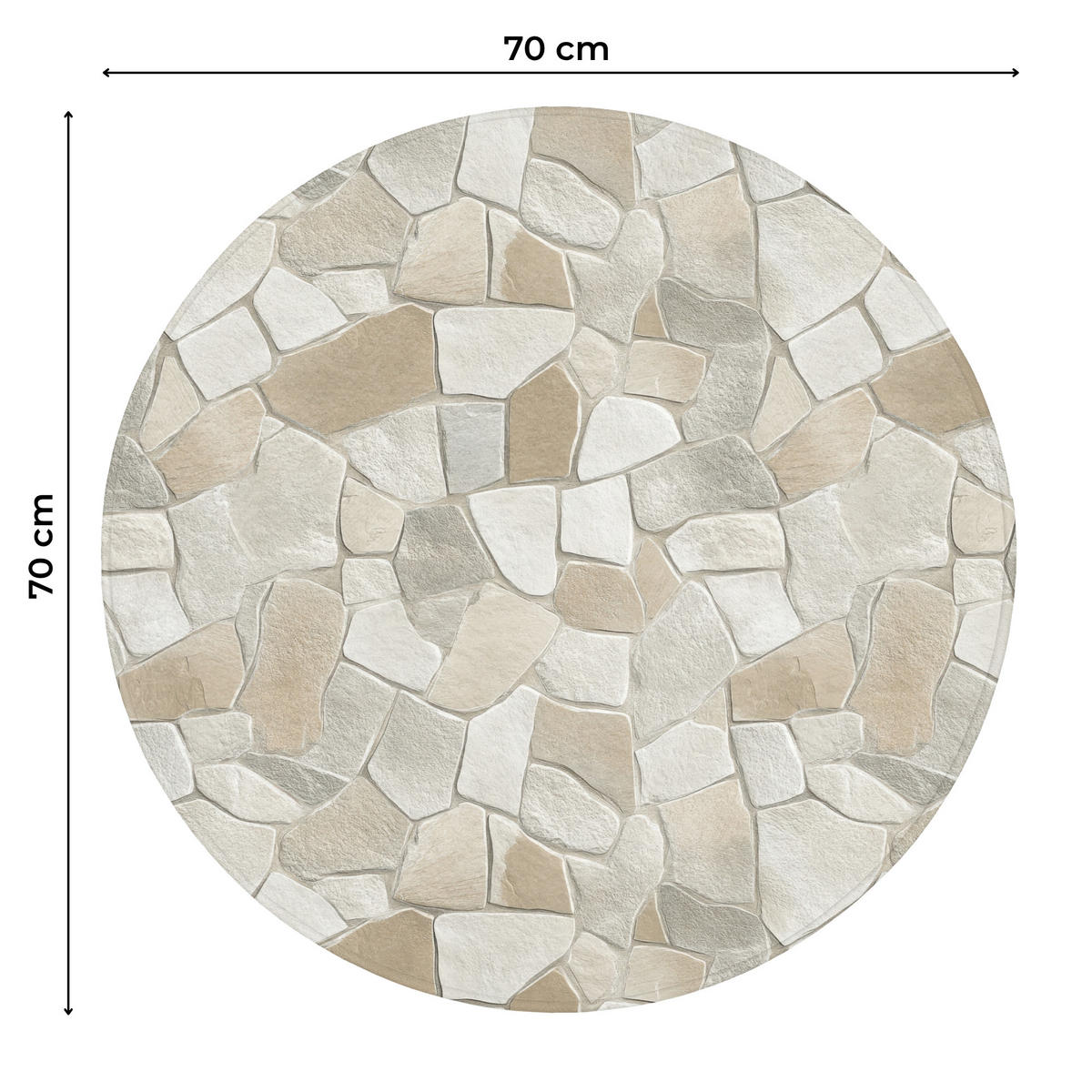 WC-VORLEGER Mosaik - Steine - Beige Toilettenteppich 70x70 cm - Beige, Kunststoff/Textil (70/1cm) - OnlyWow