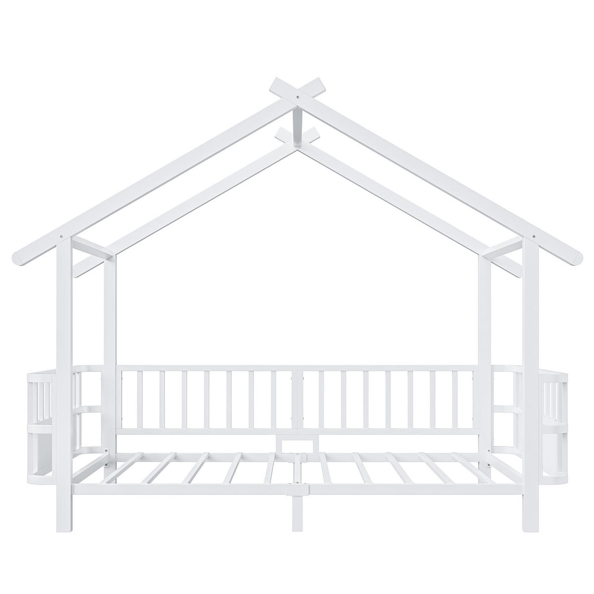 HAUSBETT 90x200 Metall Sicherheitsgitter Weiß - Weiß, Metall (90/200cm) - FLIEKS