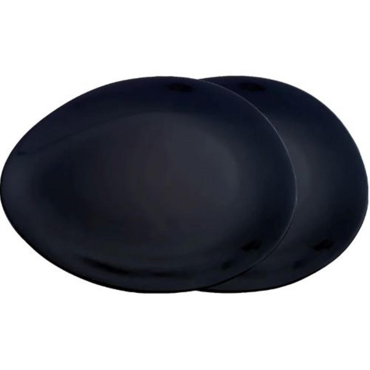 TELLER Set 2 tlg. schwarz - Multicolor/Schwarz, Keramik (17cm) - Luigi Colani Porzellan