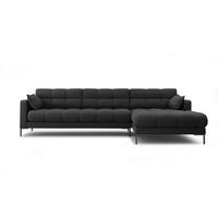 ECKSOFA rechts Mamaia aus strukturiertem Stoff dunkelgrau 5 Sitzplätze - Dunkelgrau, Textil (185/293cm) - Micadoni
