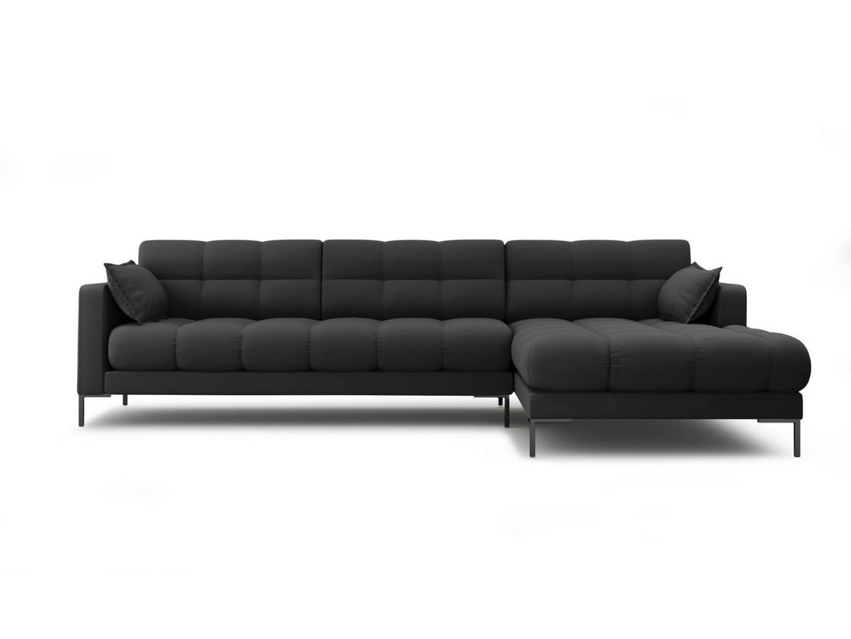 ECKSOFA rechts Mamaia aus strukturiertem Stoff dunkelgrau 5 Sitzplätze - Dunkelgrau, Textil (185/293cm) - Micadoni