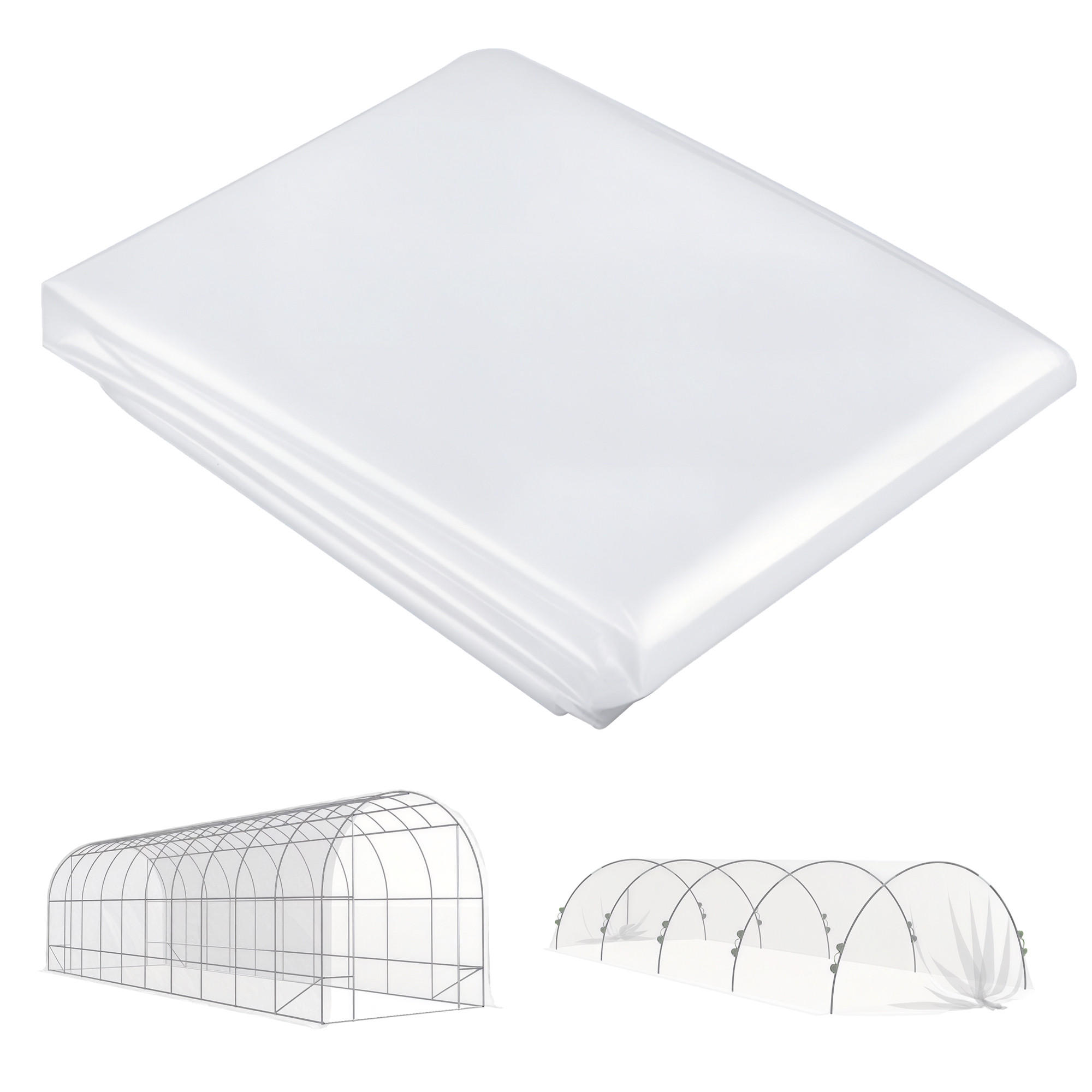 GEWÄCHSHAUSABDECKUNG DE-05728 UV-beständig, wasserdicht Transparent - Transparent, Kunststoff (800/1/1000cm) - ComfortXL