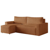 ECKSOFA LIVIO S mit Schlaffunktion, universell montierbar - POSO 40 - Orange, Holz (230/142cm) - Dekori_Interiors