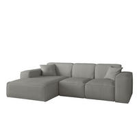 ECKSOFA Celes Premium Stoff Scala - Grau, Holzwerkstoff/Textil (266/165cm) - Fun Möbel