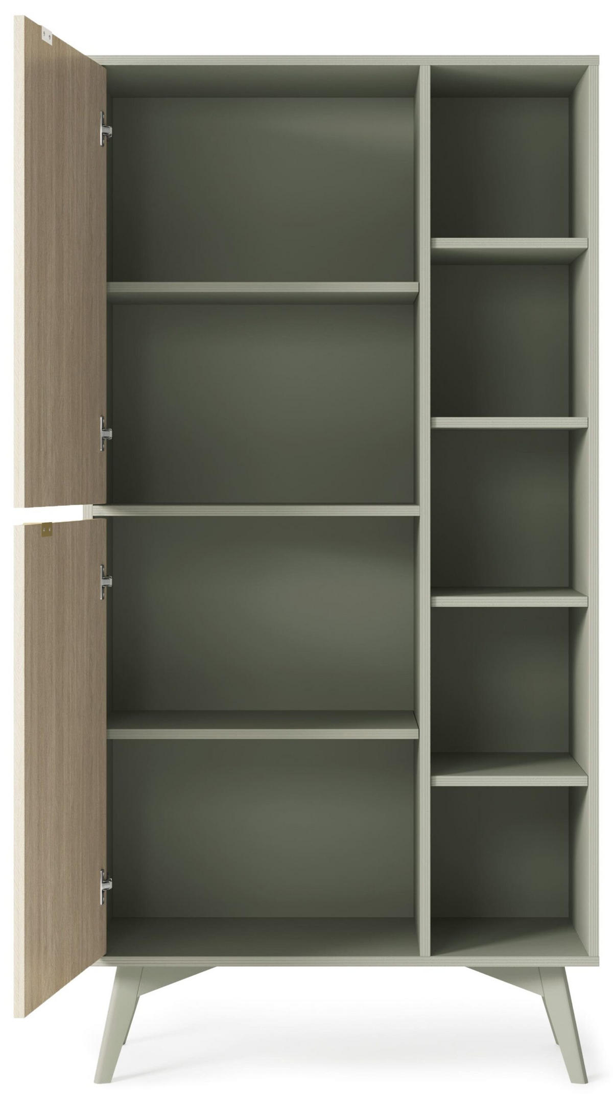 STANDREGAL - Abeto Grün Regal R80 - Eichefarben/Grün, Holz (80/160/38cm) - Möblo