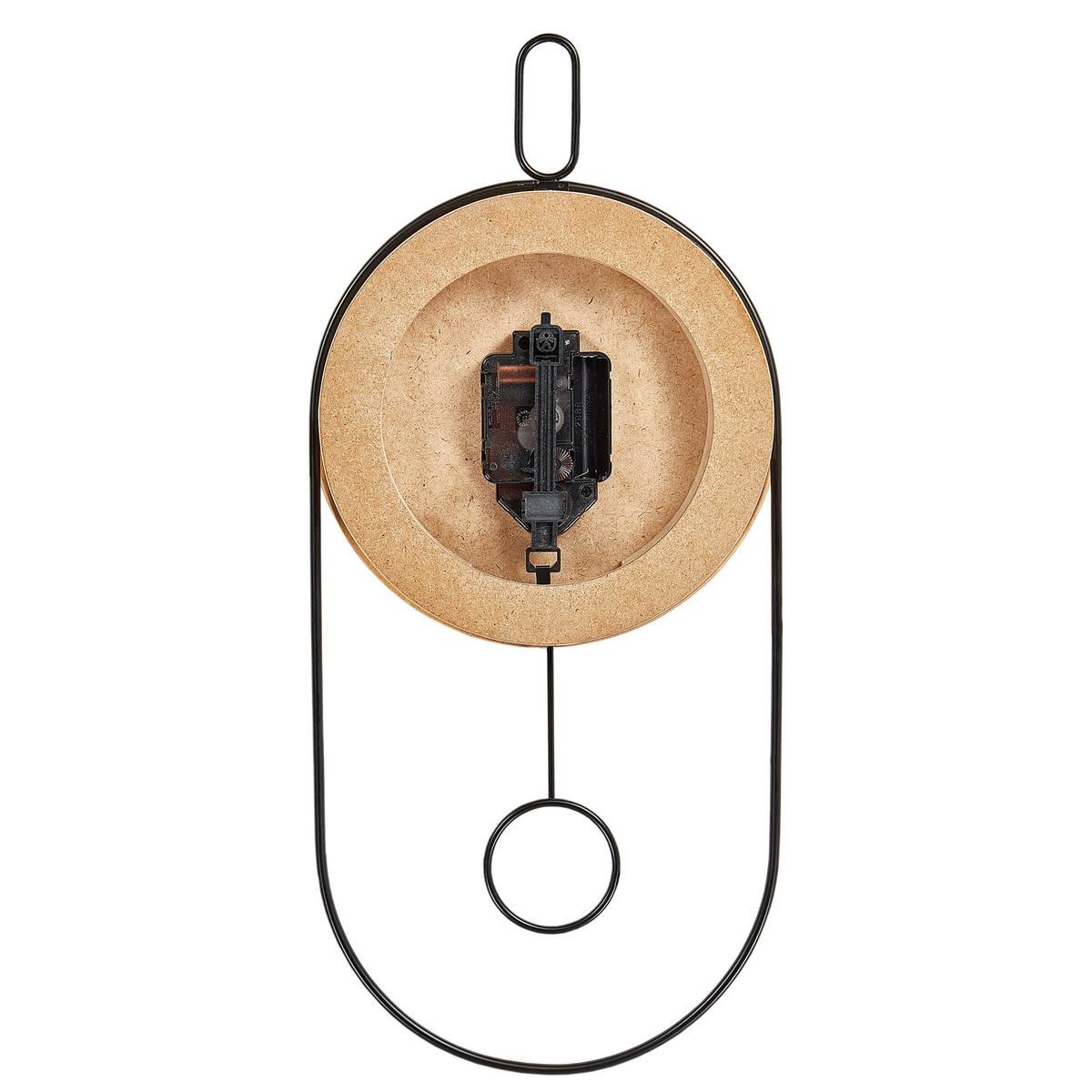 WANDUHR Heller Holzfarbton/Schwarz Sierre - Hellbraun/Schwarz, Holzwerkstoff (20/45/3cm) - Beliani