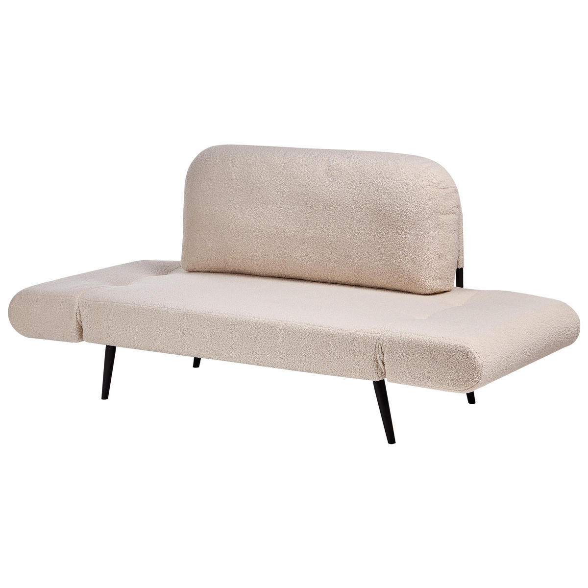SCHLAFSOFA 2-Sitzer Bouclé Beige Dorotea - Beige/Schwarz, Textil (190/88/79cm) - Beliani