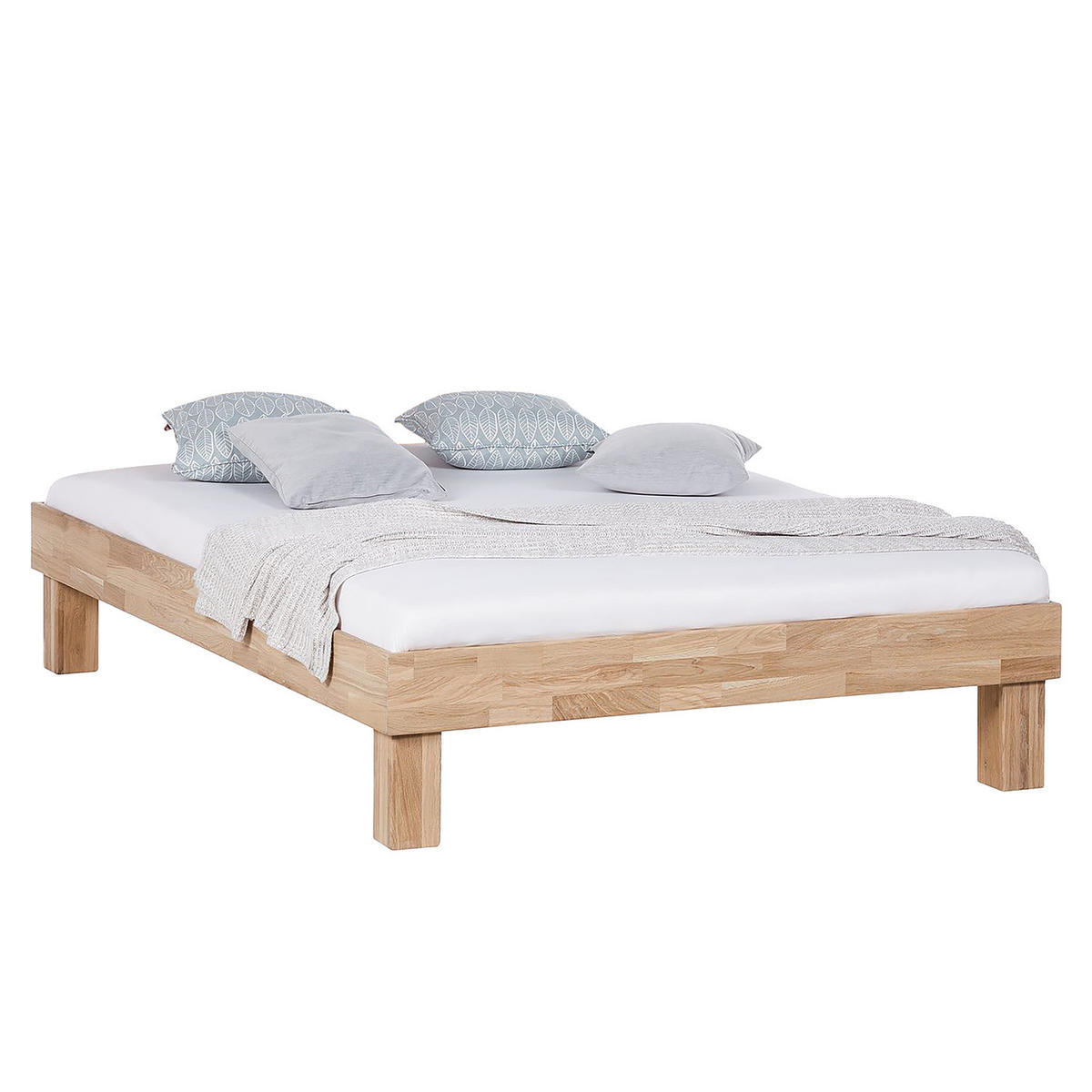 BETT - Massivholz - Eichefarben, Holz (160/200cm) - home24