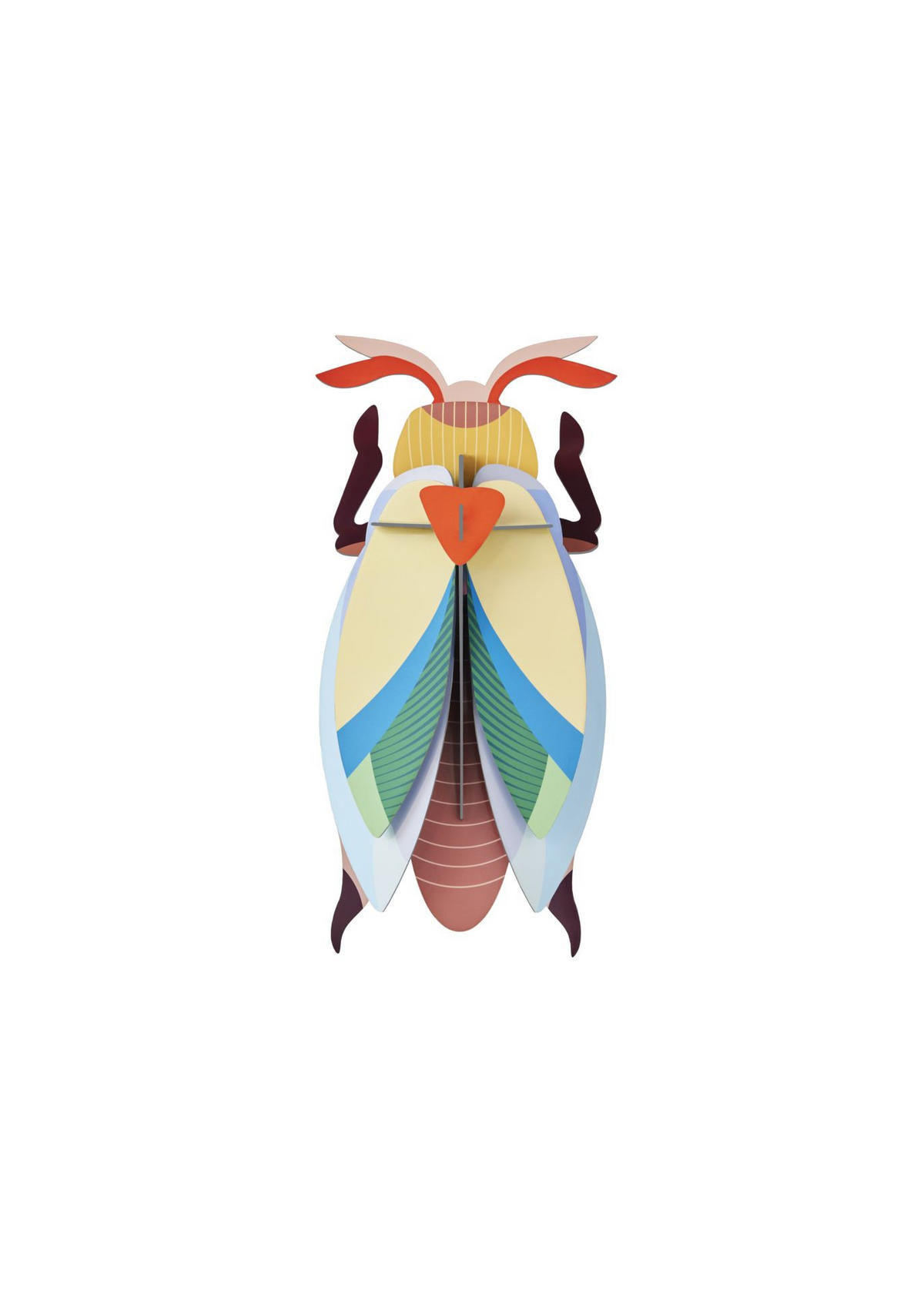 WANDDEKO Bernstein-Schildkäfer 7/27.5 cm - Multicolor, Wellpappe (7/27.5/12cm) - KUNSTLOFT