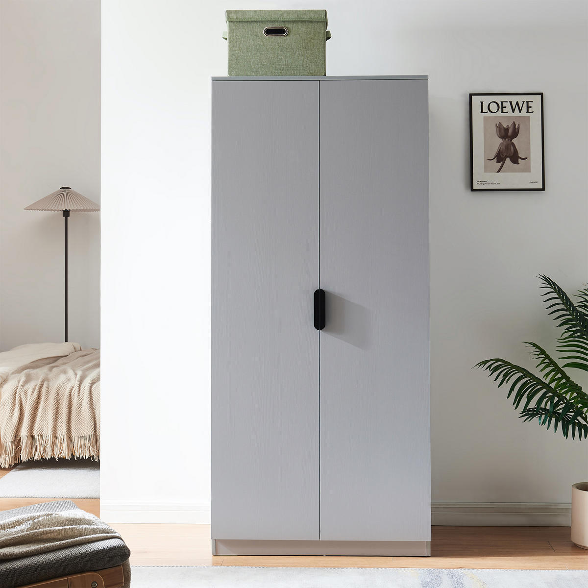 KLEIDERSCHRANK Eiselfing - Grau, Holzwerkstoff (80/176/52cm) - [en.casa]