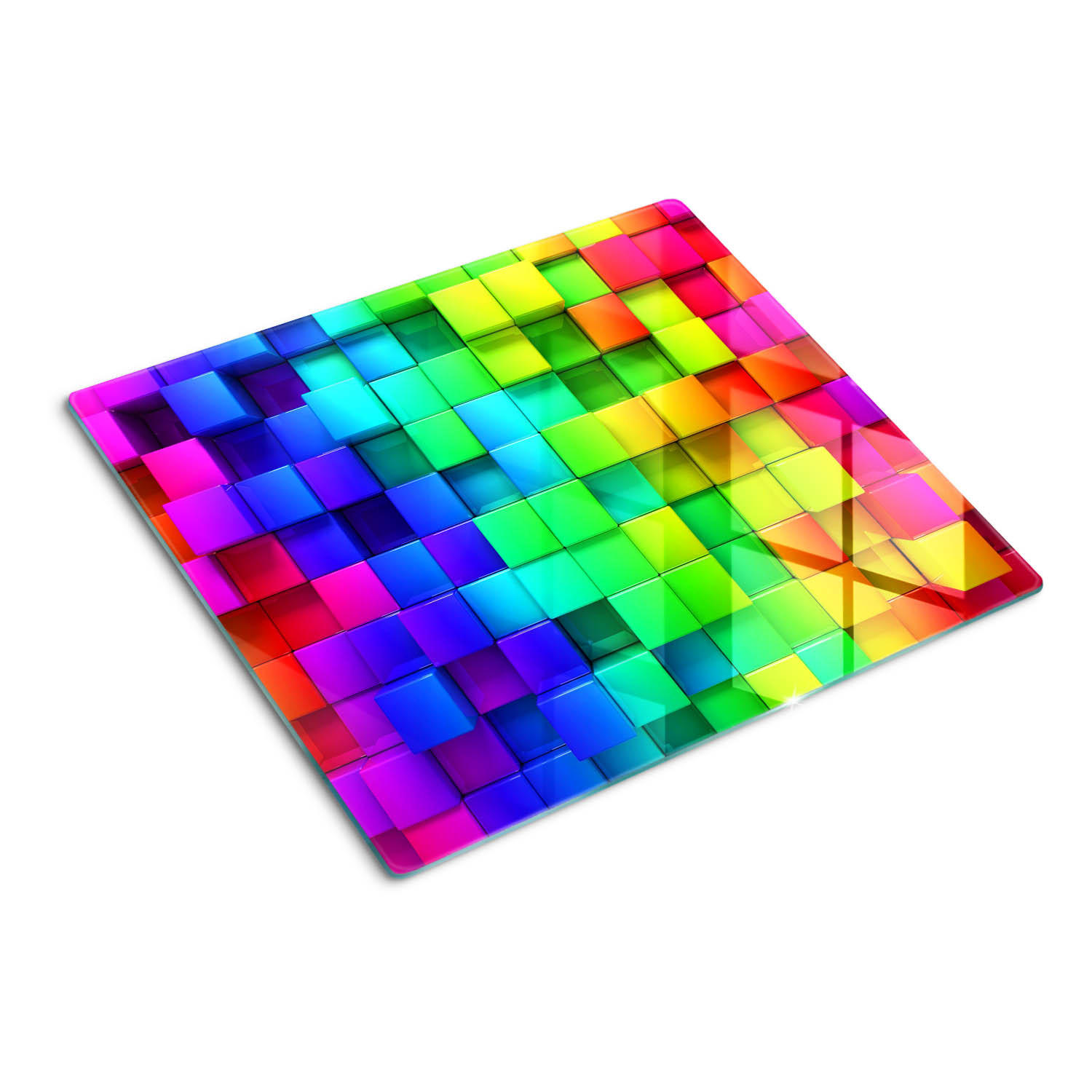 GLASPLATTE 60x52 cm Bunte Schachteln - Schwarz Hochglanz/Schwarz, Glas (60/0.4/52cm) - TULUP