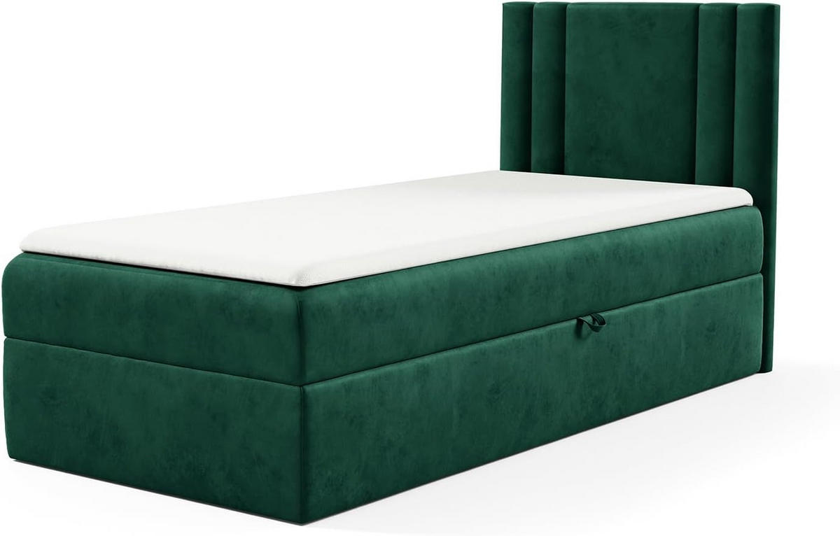 KINDERBETT CARDI - Grün, Holzwerkstoff (84/208cm) - Meblini