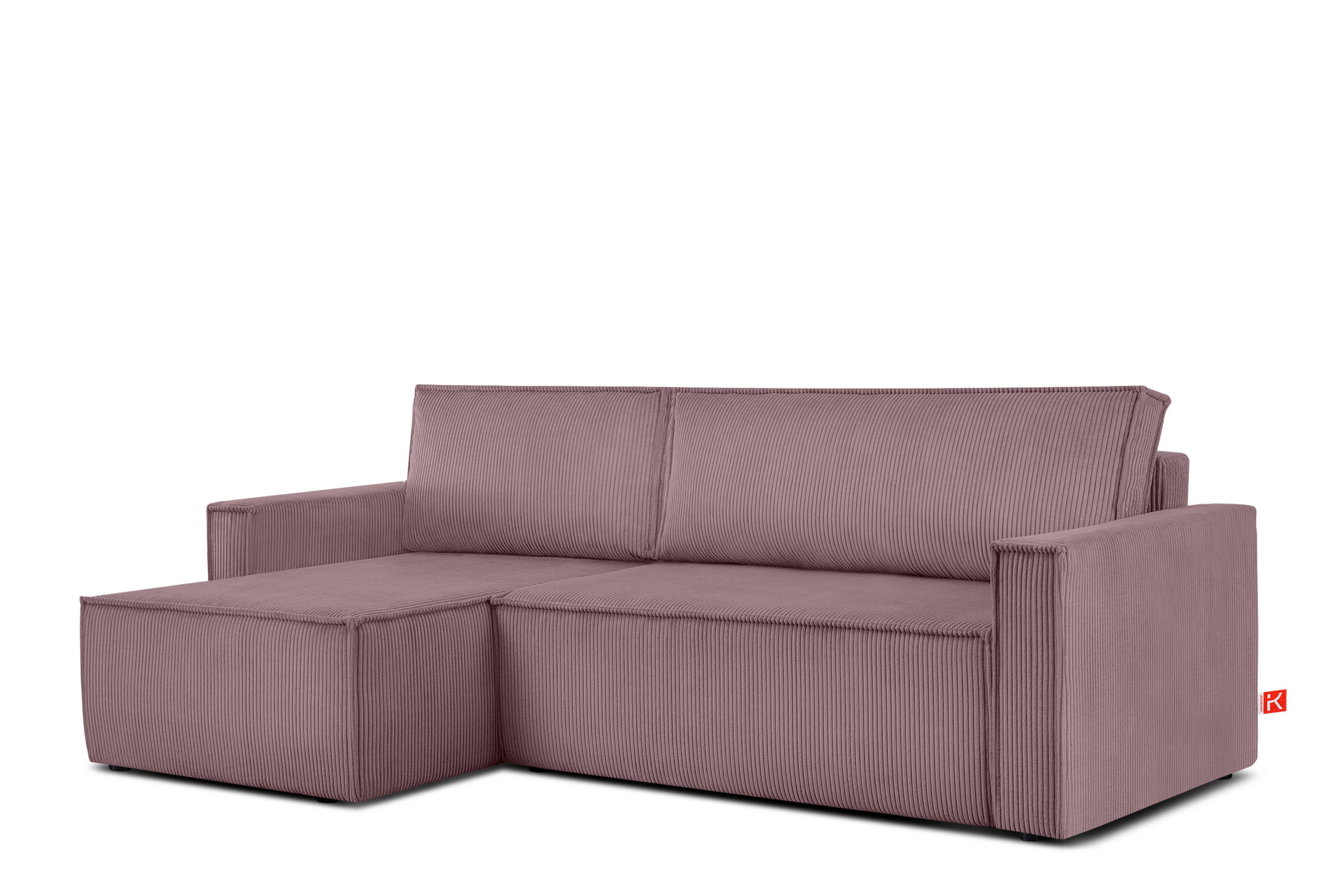 ECKSOFA-LINKS/RECHTS NAPI Schlaffunktion mit Cordbezug, lila - Violett/Schwarz, Textil (246/148cm) - KONSIMO®