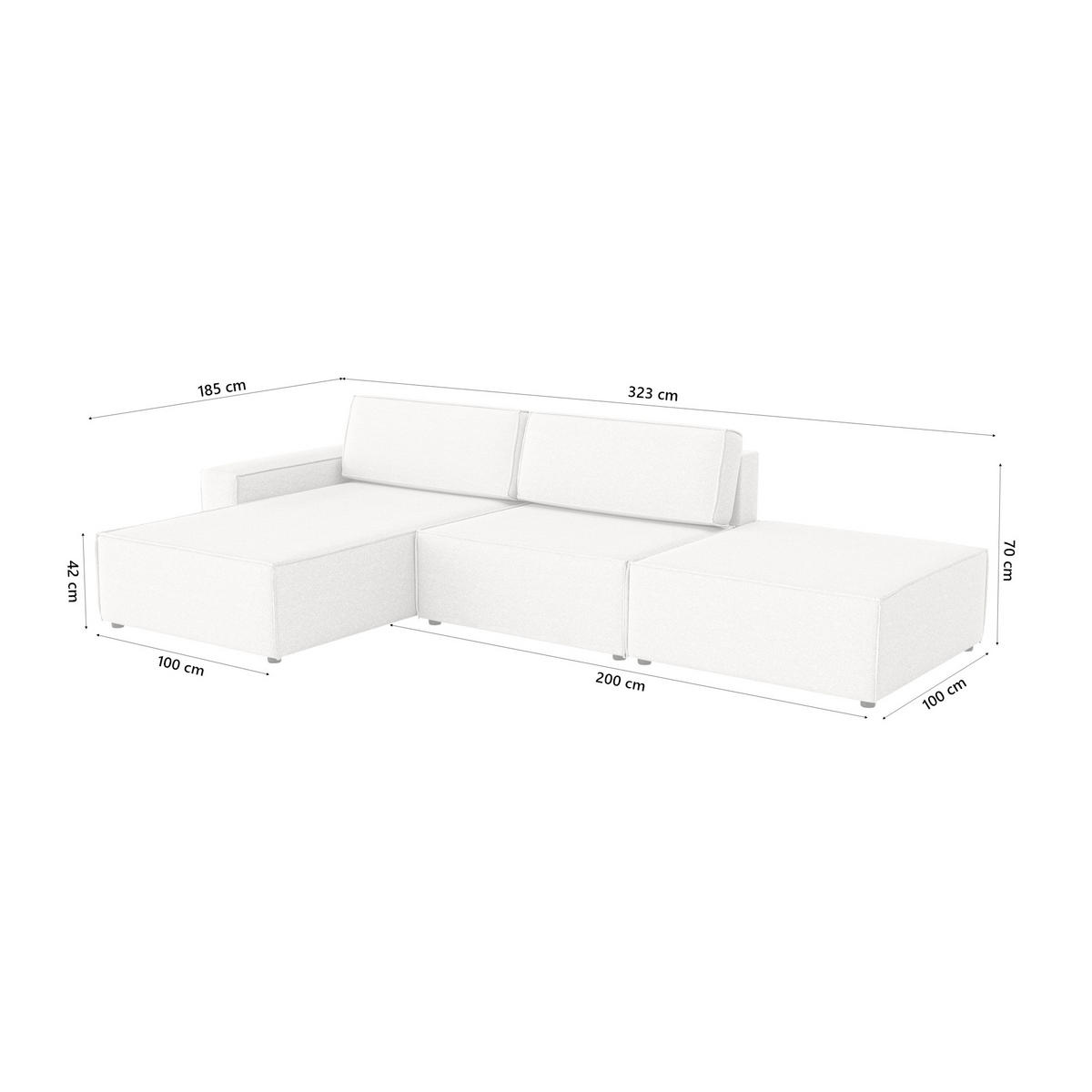 ECKSOFA Lummo Re mit Schlaffunktion, Cremeweiß - Weiß, Textil (323/185cm) - Fedve