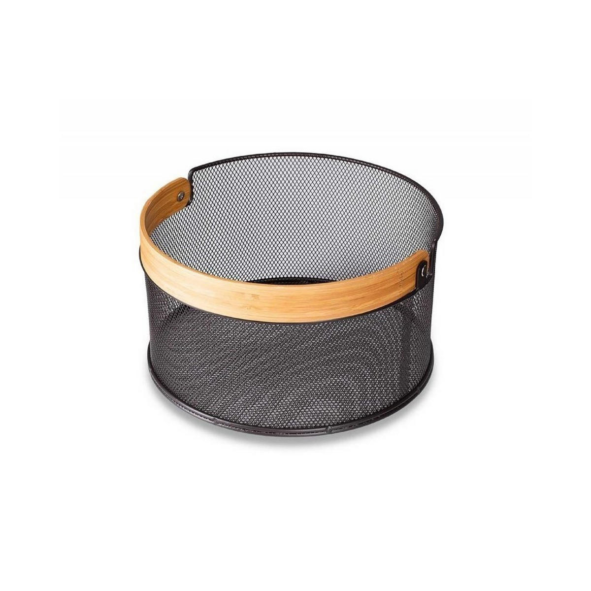 OBSTKORB Schwarz 25/25/14 cm 30182 - Schwarz, Holz (25/14cm) - Husla 
