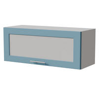 KLAPPHÄNGESCHRANK Bari W4BS/90 WKF Weiß / RAL 5024 pastellblau 90 / 32,5 / 36cm Blum Aventos - Blau/Weiß, Holz/Holzwerkstoff (90/36/32.5cm) - Feldmann-Wohnen