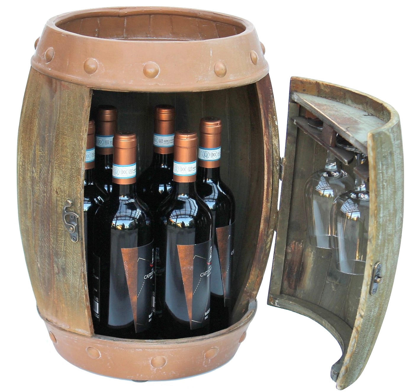 WEINREGAL Holz Braun 44 cm 91361 - Braun, Holz (32/44/32cm) - DanDiBo
