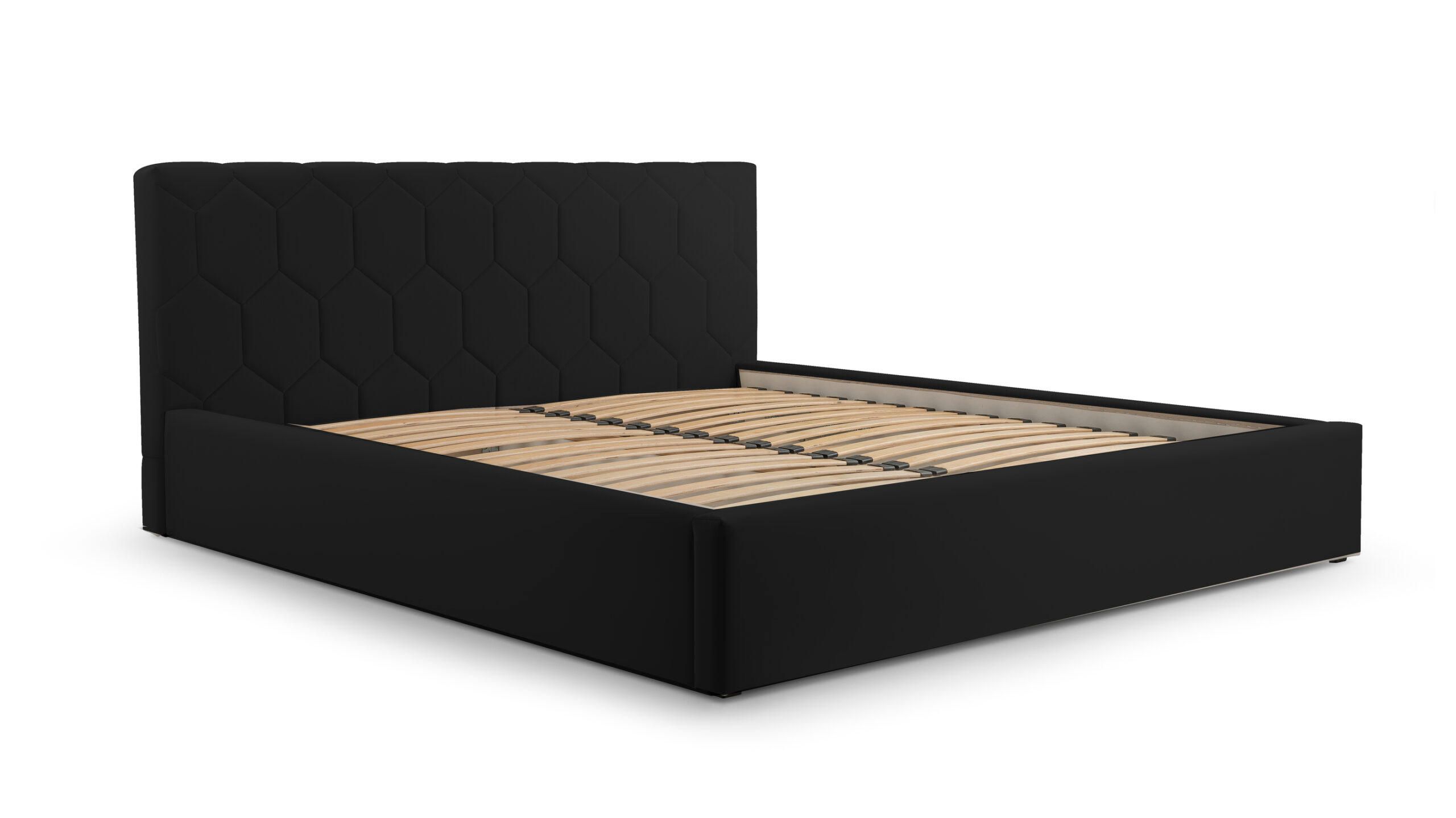 POLSTERBETT Bett 02 - 140x200 - Black - Schwarz, Holz/Textil (140/200cm) - Möblo
