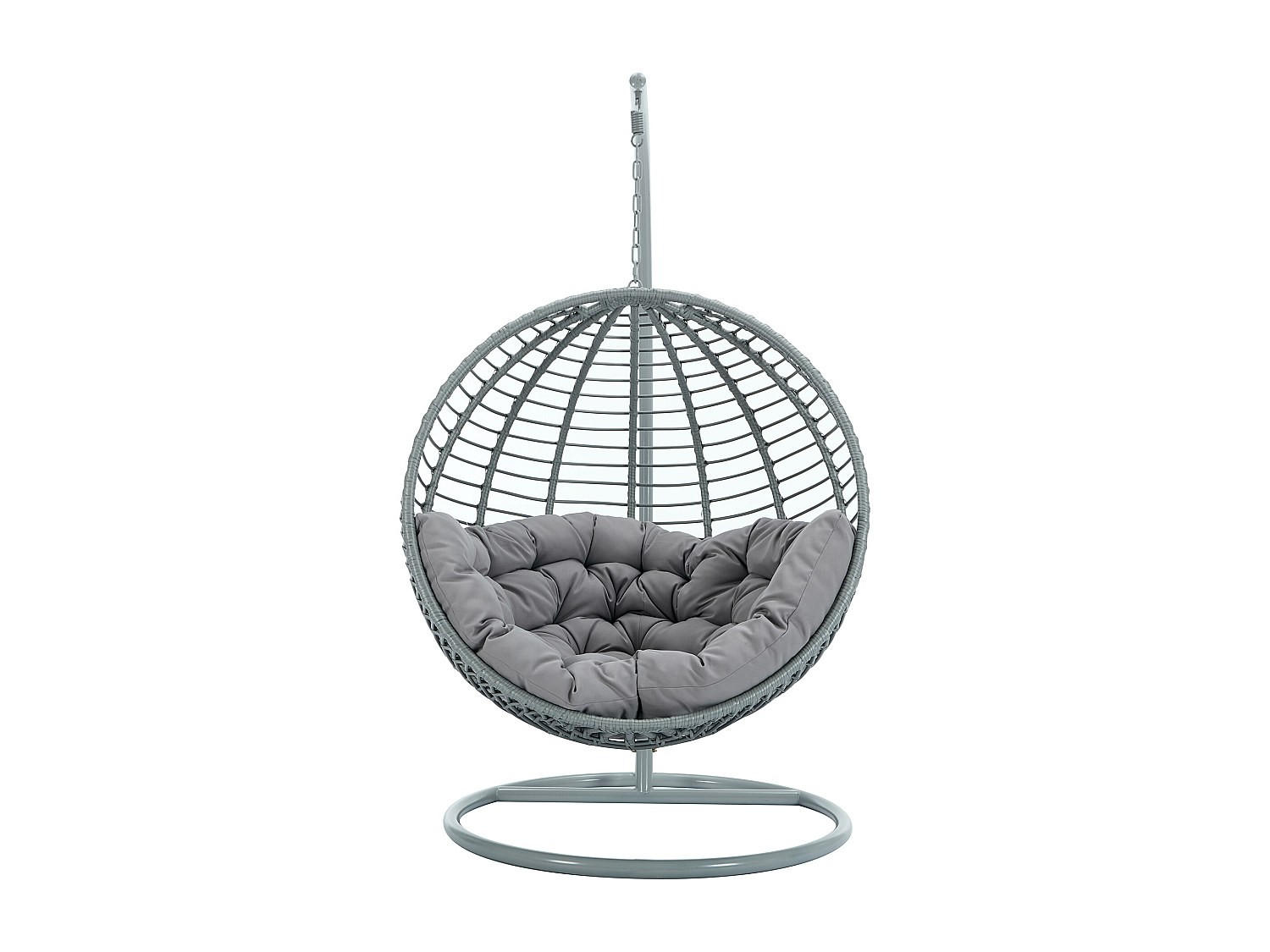 HÄNGESESSEL - 1 Person - Harz - Grau - - Grau, Kunststoff (112/197/105cm) - Vente-Unique
