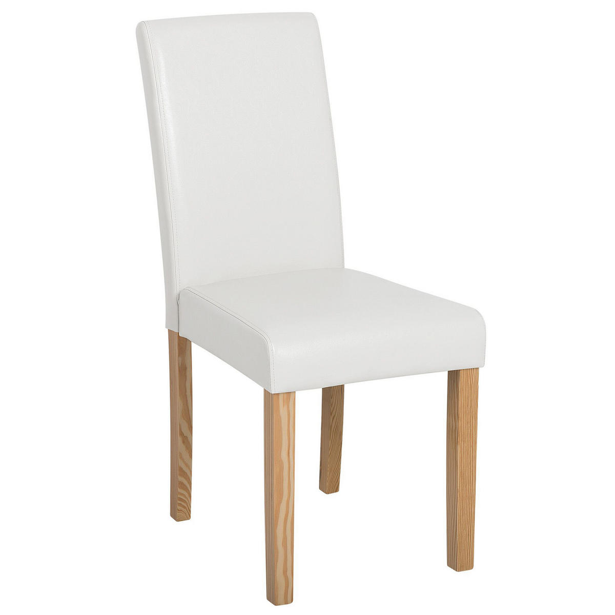 ESSZIMMERSTUHL 2er-Set Kunstleder Weiß Broadway - Weiß, Holz/Textil (42/93/59cm) - Beliani