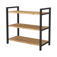 SCHUHREGAL Sømna - Eichefarben, Metall (66/70/36cm) - [en.casa]