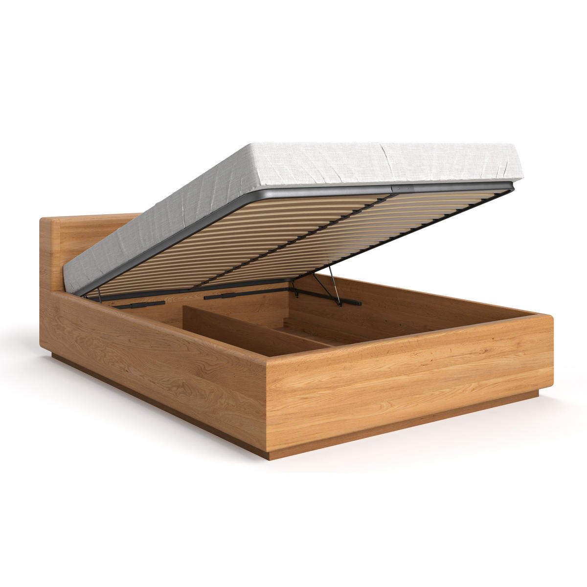 MASSIVHOLZBETT Calma Line aus Eiche mit Bettkasten 180x220 cm - Eichefarben/Naturfarben, Holz (180/220cm) - Danzz