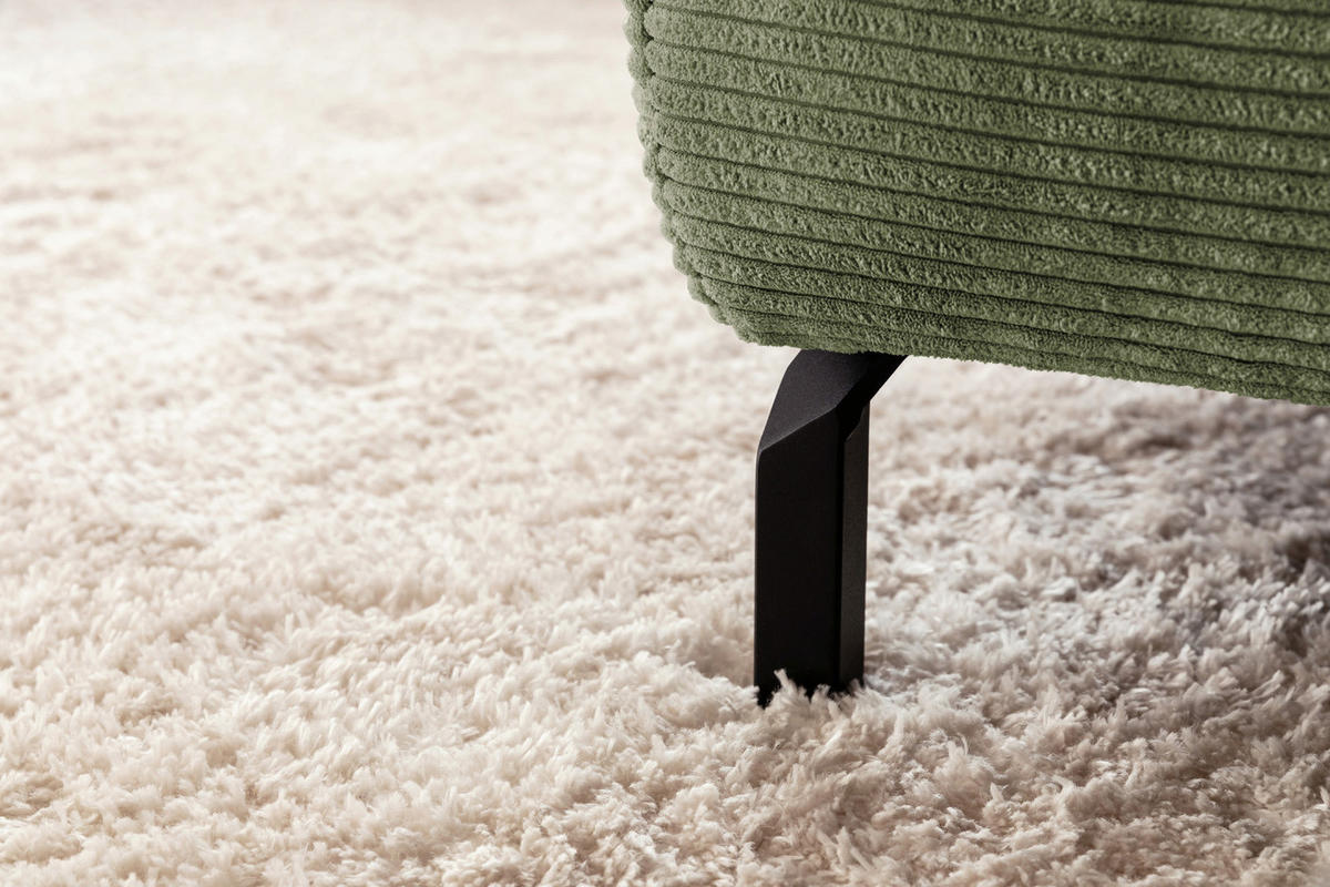ECKSOFA MIT MOTORISCHEM SITZVORZUG DELIA Grün Cord - Schwarz/Grün, Textil/Metall (312/219cm) - KAWOLA