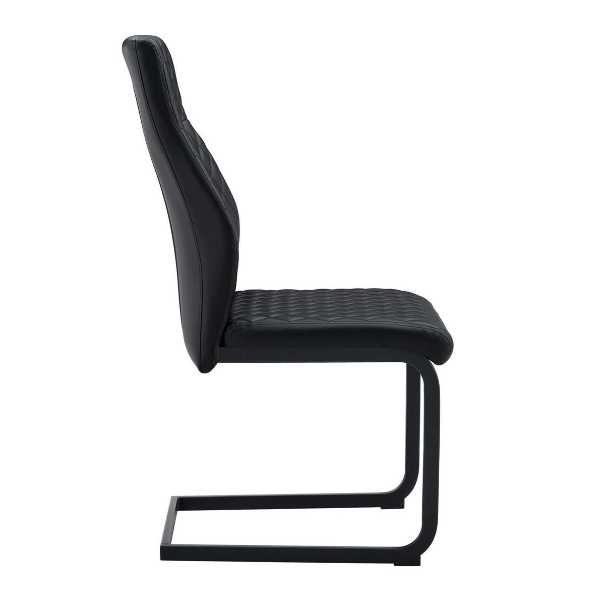 ESSZIMMERSTUHL 2er-Set mit hoher Rückenlehne 100 cm PU-Lederoptik Schwarz - Schwarz, Metall (63/100/43cm) - Meubliv