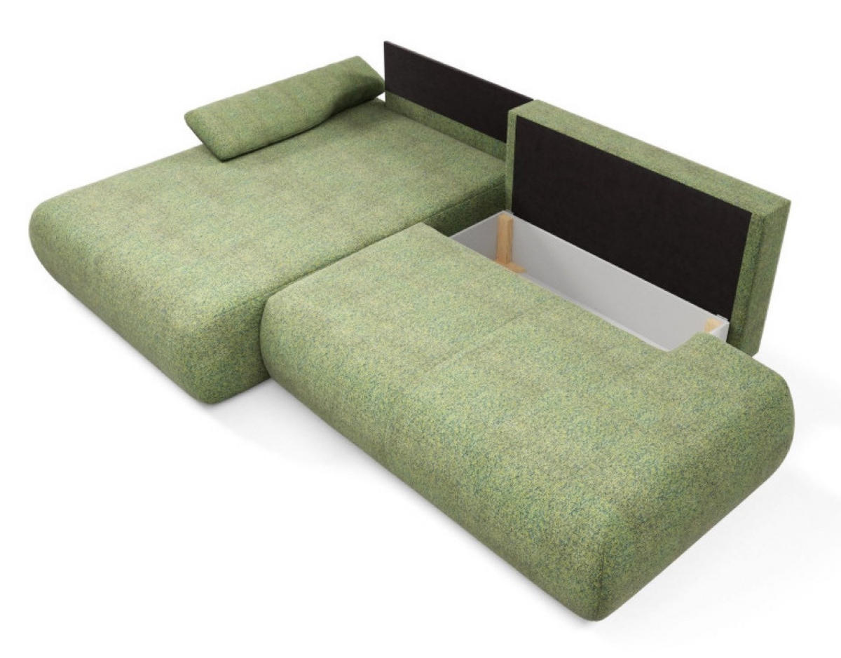 ECKSOFA Grün PENTI Ausziehbar Mit Bettkasten Links - Grün, Textil (286/173.5cm) - Sepro Meble