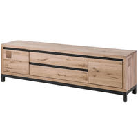 TV-BOARD Wildeiche 190x40x56 bianco geölt VILLANDERS #253 - Beige, Holz (190/56/40cm) - Massivmoebel24