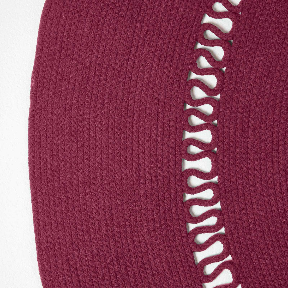 TEPPICH geflochten rund mit Häkel-Muster 150 cm - Weinrot, Textil (150/150cm) - Homescapes