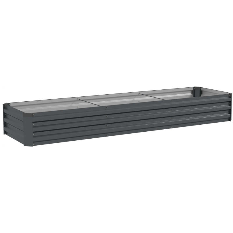 HOCHBEET 240x60x30 cm offen wetterfest dunkelgrau - Dunkelgrau, Metall (240/30/60cm) - Fortuna Lai