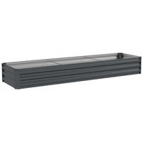 HOCHBEET 240x60x30 cm offen wetterfest dunkelgrau - Dunkelgrau, Metall (240/30/60cm) - Fortuna Lai