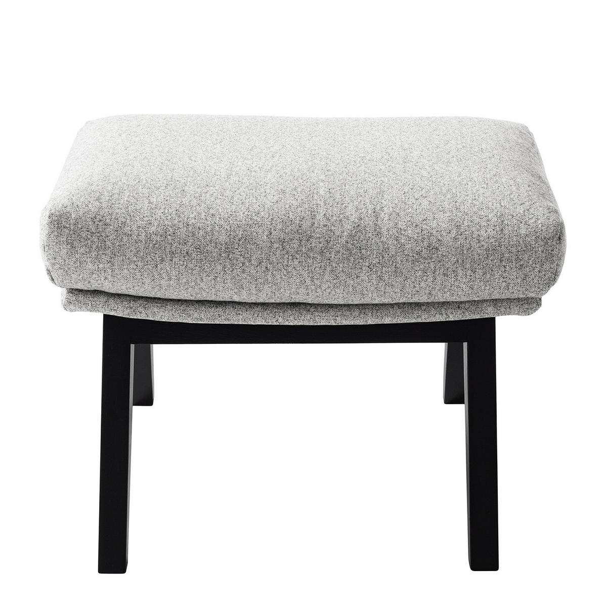 POLSTERHOCKER - Hellgrau/Schwarz, Eichenholz/Textil (54/41/41cm) - home24