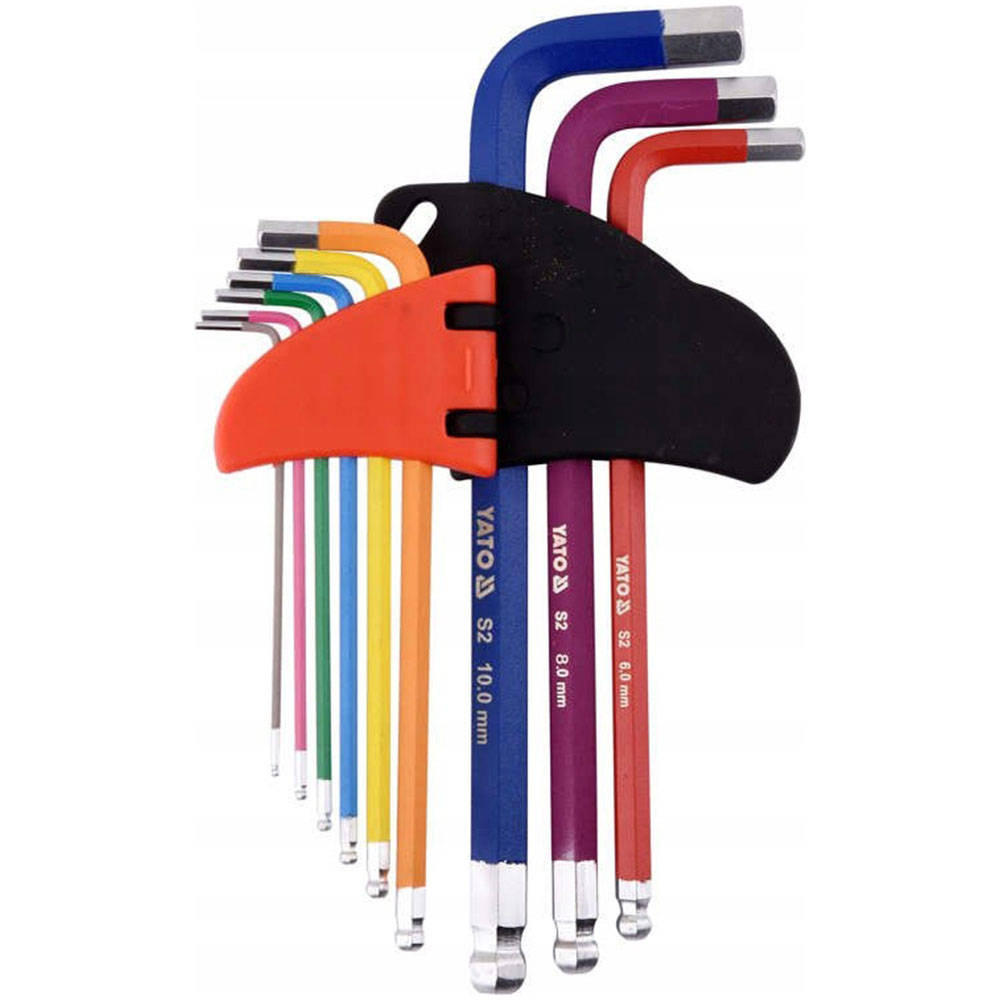 INBUSSCHLÜSSEL, Kugelkopf 1,5-10mm, 9 Stück - Multicolor, Metall (10/5/3cm) - TRIZERATOP