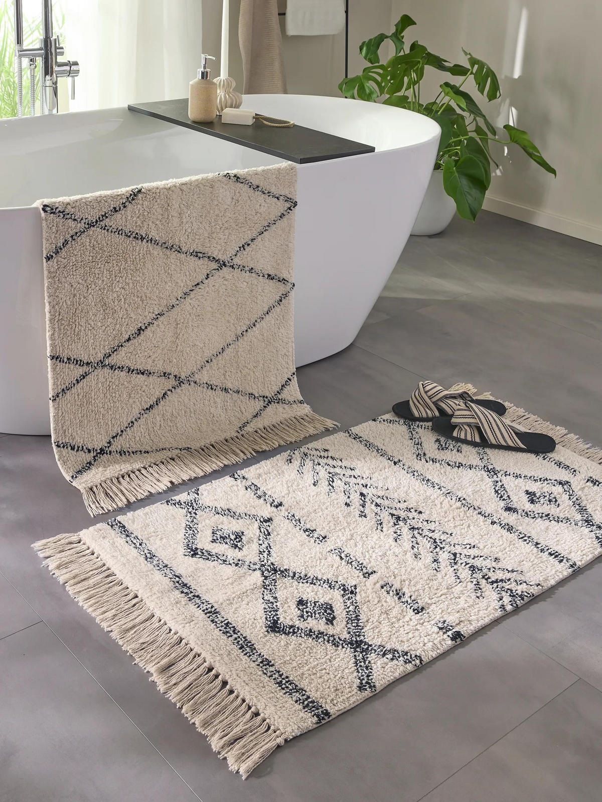 KOPALNIŠKA preproga Naomi kremna 50x80 cm - krem, tekstil/naravni materiali (50/80cm) - benuta Nest