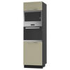 BACKOFEN-HOCHSCHRANK Kvantum D14/RU/60/207 Vanille Matt / Schwarz Matt 60 / 59 / 207cm - Creme/Schwarz, Holz/Holzwerkstoff (60/207/59cm) - Feldmann-Wohnen
