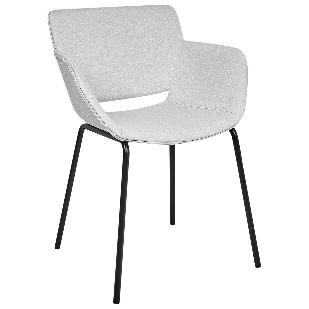 ESSZIMMERSTUHL 2er-Set Stoff Hellgrau Axtel - Hellgrau, Textil (60/81/52cm) - Beliani