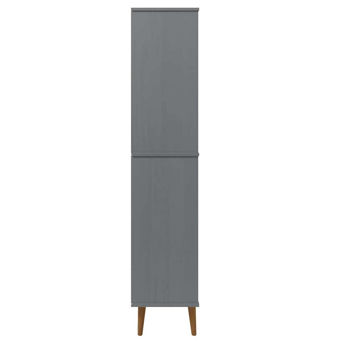 BÜCHERREGAL Molde Grau 85/35/170,5 Cm Massivholz Kiefer - Grau, Holz (35/170.5/85cm) - vidaXL