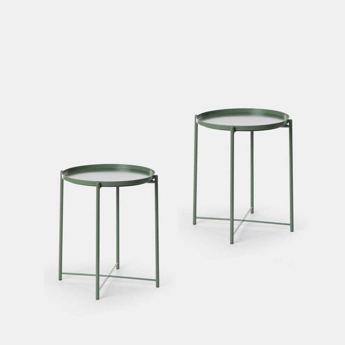 BEISTELLTISCH Maika Grün 42 cm x 52 cm 2er-Set - Grün, Metall (42/42/52cm) - Klast Home