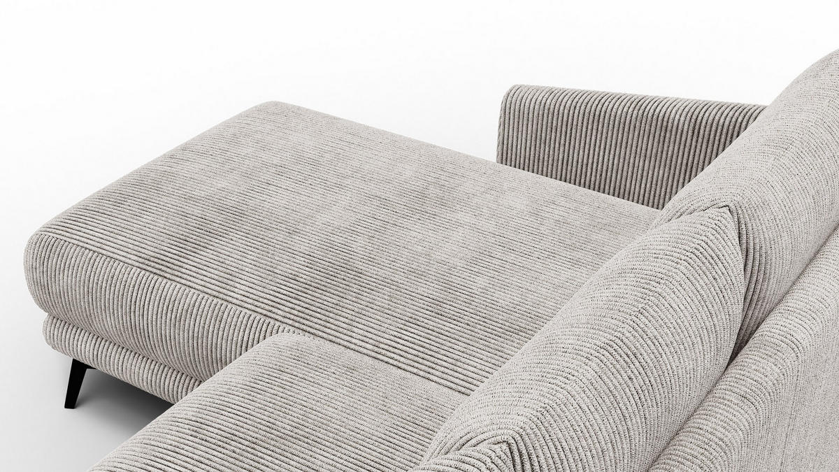 ECKSOFA VILT 3-Sitzer, perlweiß - Schwarz/Weiß, Holzwerkstoff/Textil (221/156cm) - Courtois Laville