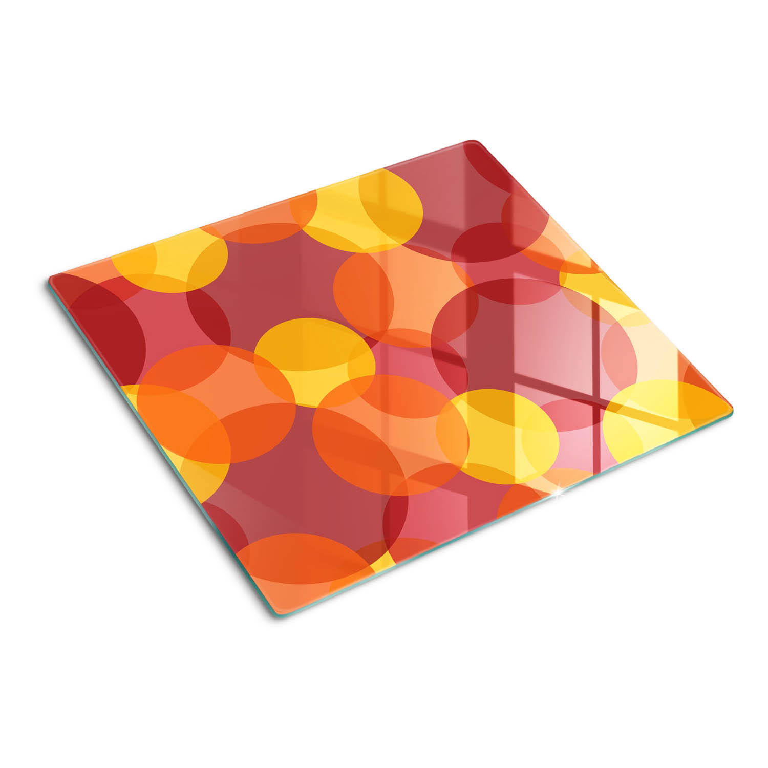 GLASPLATTE 60x52 cm Farbige Kreise - Multicolor, Glas (60/0.4/52cm) - TULUP